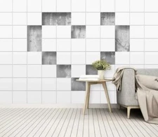 3D Love White Tile 24409NA Wallpaper Wall Murals Removable Wallpaper Fay