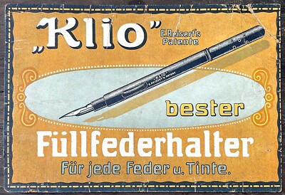 Antique ''Klio'' Fountain Pen Advertising Sign in Cardboard, 1900 Germany (CM3117)