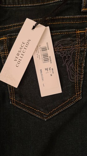 BNWT RRP £300 AUTHENTIC DESIGNER GIANNI VERSACE SKINNY STRETCH BLUE JEANS 28 - Picture 4 of 7