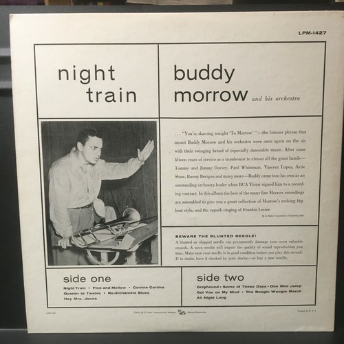 1957' RCA VICTOR Lp Vinyl RECORD Buddy Morrow Orch BIG BAND Night Train - Picture 3 of 11