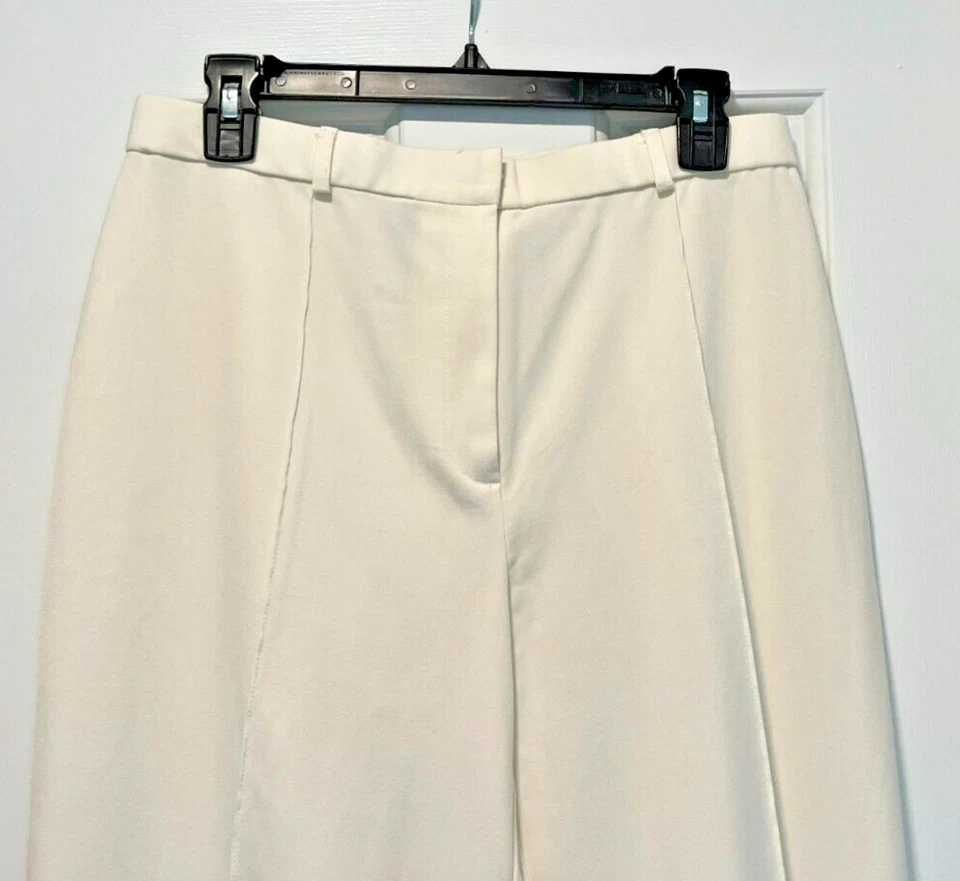 Dialogue Poly/Rayon Ivory High Rise Wide Leg Dress Pants, Size 14 - Image 2 of 4