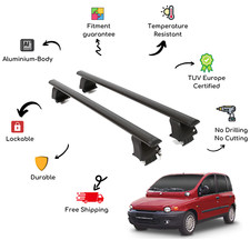 Bare Roof Rack Cross Bars Set For Fiat Multipla 5 Door 98-03 Black Bare Roof Rack Cross Bars Set For Fiat Multipla 5 Door 98-03 Black