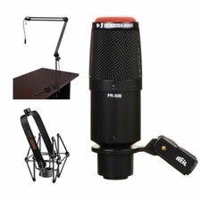 Heil Sound PR 30B Dynamic Cardioid Studio Microphone Matte Black Bundle