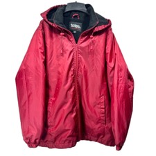 Totes Burgundy Mid Weight Fleece Lined Zip Front Hooded Jacket Size Large