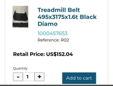 Horizon Treadmill Belt 495x3175x1.6t Black Diamo