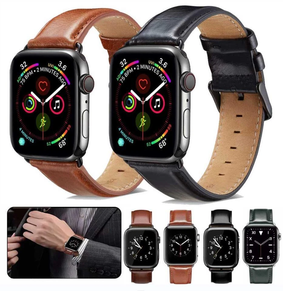 Retro Genuine Leather Strap Band for Apple Watch Series 8 45mm SE 7 6 5 4 3 2 1