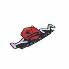 Autocollant-sticker krm pro ride 80x40 mm rouge holographique (vendu a l'unite)