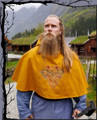 Mittelalter Wikinger Wollgugel mit Stickerei - Bjomolf  Leonardo Carbone