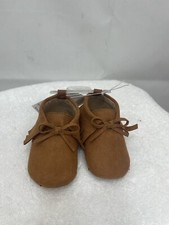 Old Navy Size 3-6M Infant Baby Brown Fringed Moccasins Slip On Shoes