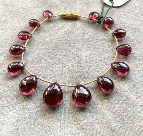 Rubellite Tourmaline 14 Piece Layout Drops 78.00 Carats Top Quality Natural Gems - Picture 6 of 7