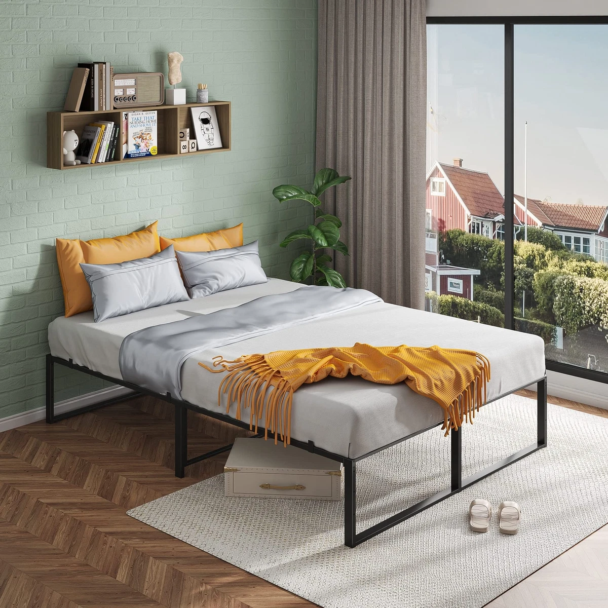 Box spring deals free bed frame