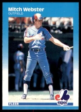 1987 Fleer Mitch Webster . Montreal Expos #335