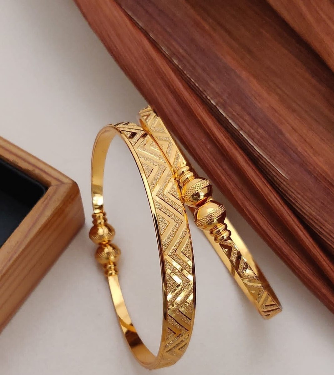 Rajasthani Matt Gold Finish ZickZack Designer Adjustable