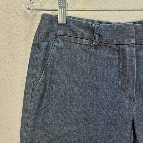 Theory Womens Jeans Size 6 Blue Denim Stretch Low Rise Modern Trouser Flare - Picture 3 of 11