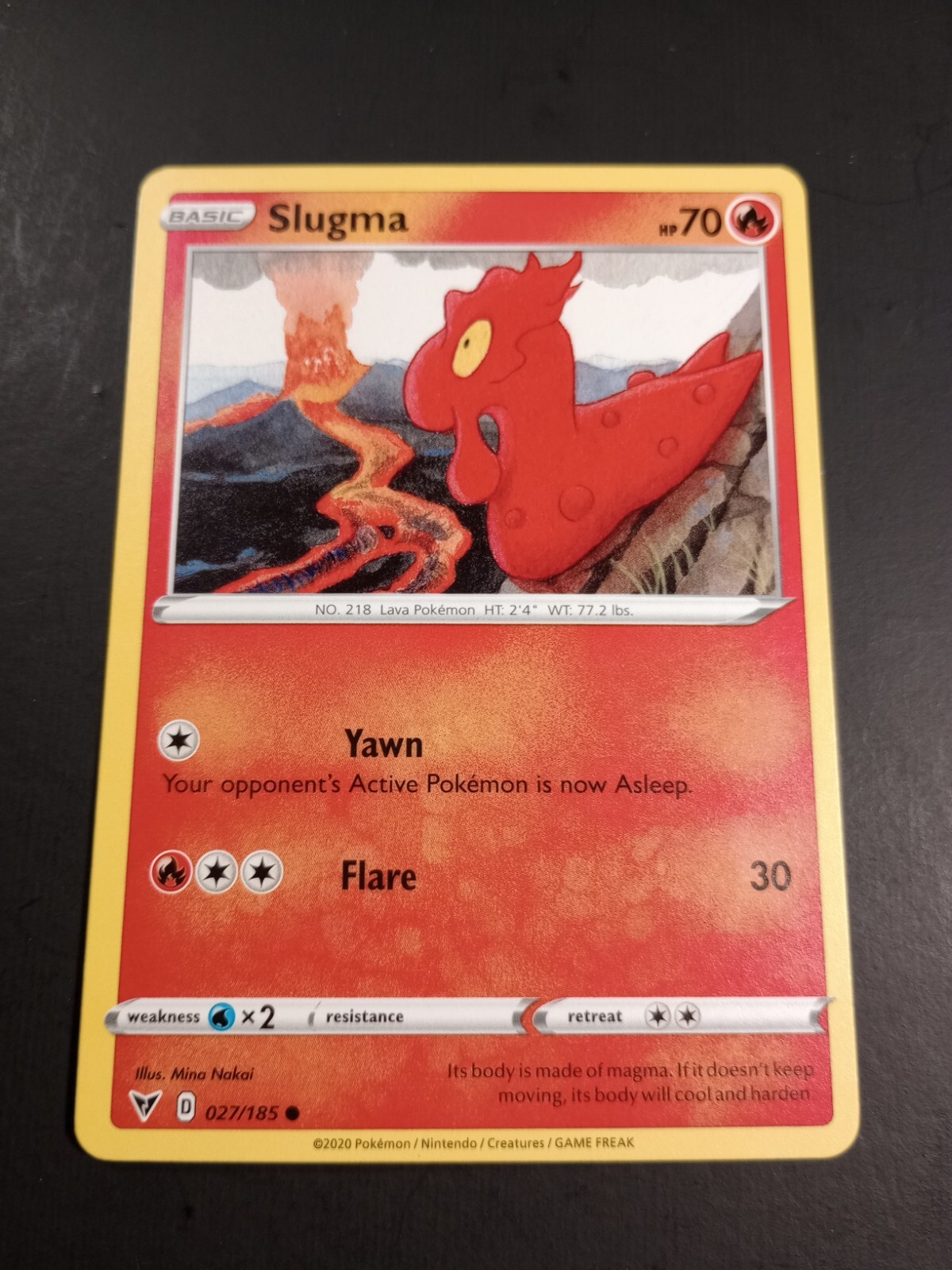Pokemon Vivid Voltage Slugma Common Card 027/185 NM