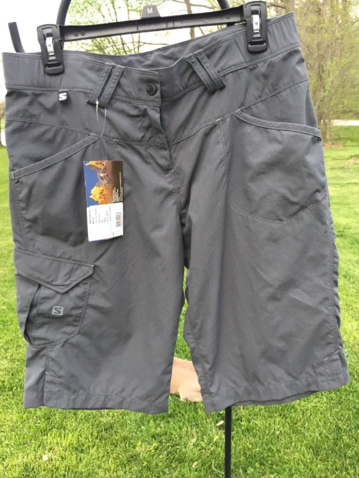 Salomon pantaloni corti da donna ulteriore nuvola grigio medio M 10 escursioni campeggio passeggiate