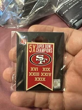 San Francisco 49ers 5X Super Bowl Championship Banner Pin NFL Aminco