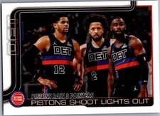 2025-26 Topps #279 Pistons Rain 3 Pointers: Pistons Shoot Lights Out