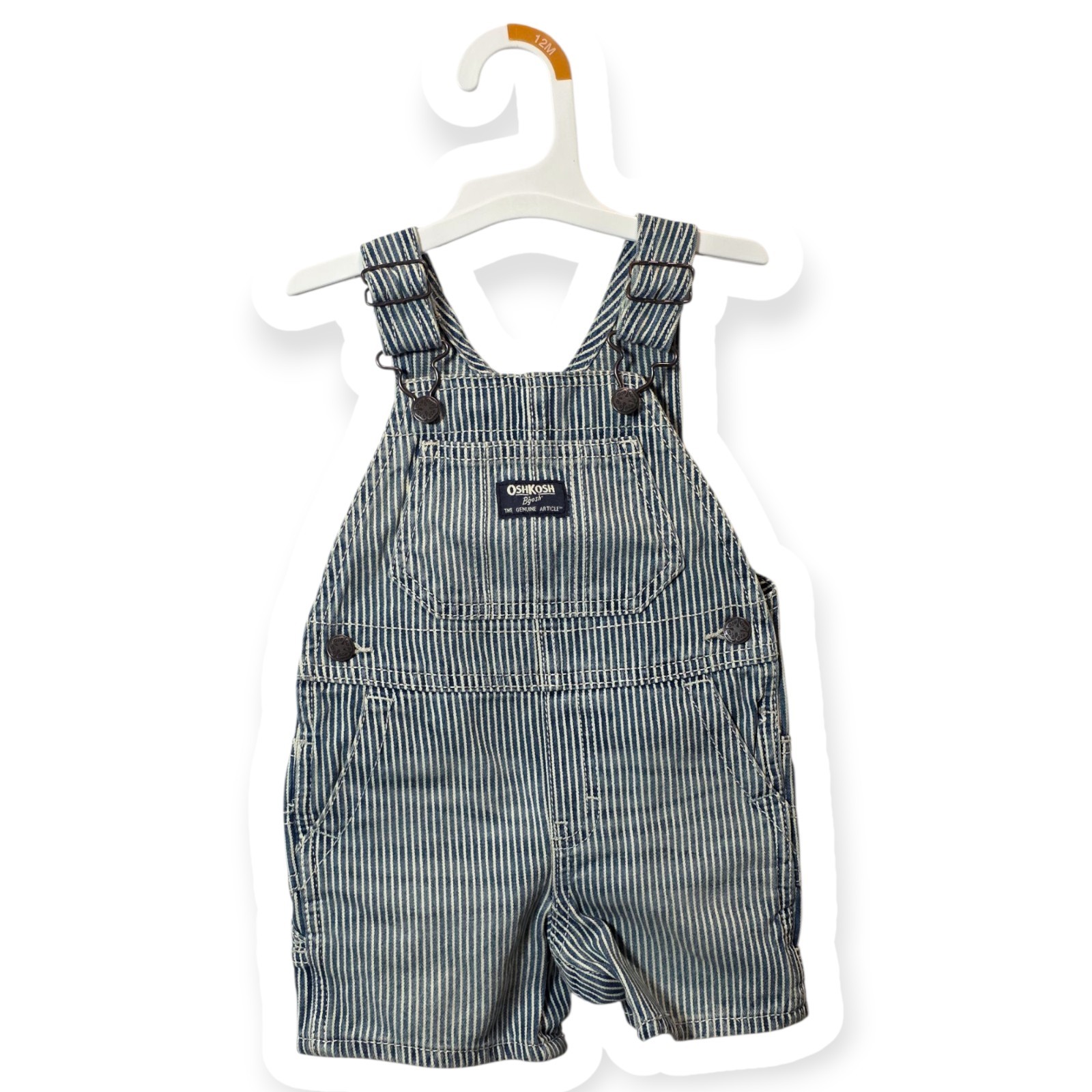 OshKosh B'gosh Toddler Girls Overall- 12M  Sleeveless Romper, Kangaroo Pocket