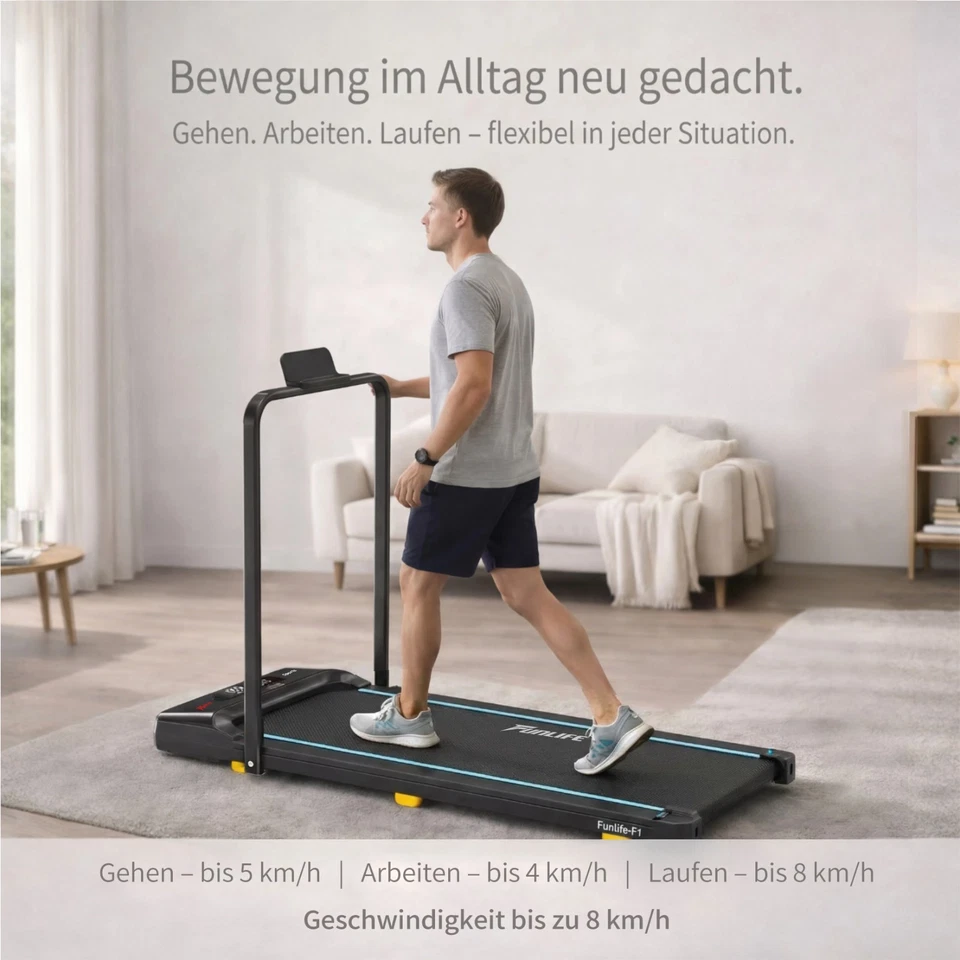FunLife F1 Laufband für Zuhause klappbar, 3-in-1 Walking Pad leise & kompakt - Bild 4 von 4