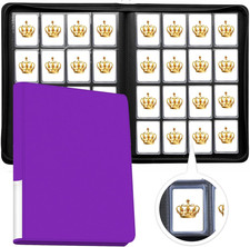 Premium 16 Pocket Toploader Binder Holds 640 Cards, Ringless Design Side-Load To