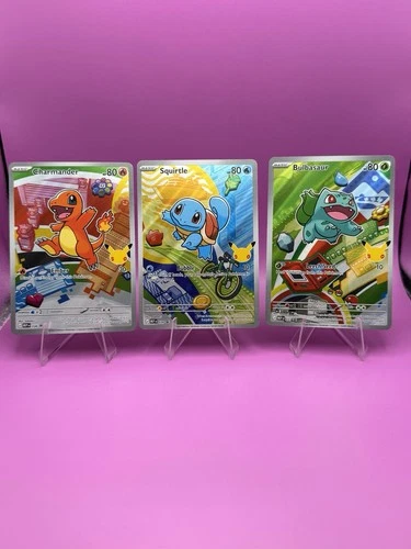 Pokémon TCG Bulbasaur, Charmander, Squirtle 037 038 039 NM First Partner Promo