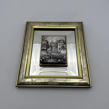 Vintage Framed Relief Picture Sterling Silver 925 Signed. Italy 7”x 6” Marchetti