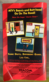 MTV's Beavis and Butt-Head SEGA Genesis COMPLETE w/ Poster Excellent Cond. Rare!