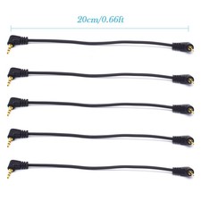 5pcs Right Angle 20cm 3.5mm Stere Male To 3.5mm Male Aux Audio Adapter Cable NEW