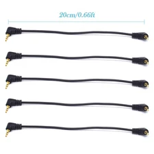 5pcs Right Angle 20cm 3.5mm Stere Male To 3.5mm Male Aux Audio Adapter Cable NEW