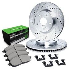 For Honda CR-V 97-01 Drilled & Slotted Front Brake Kit w Performance Sport Pads