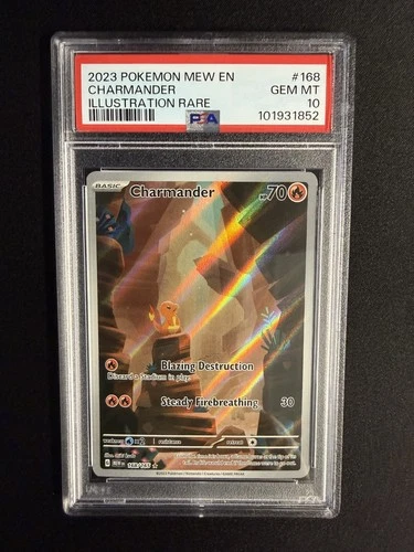 2023 POKEMON MEW EN-151 ILLUSTRATION RARE #168 CHARMANDER PSA 10