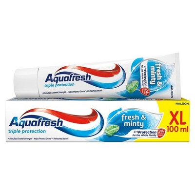 AQUAFRESH Zahnpasta mit Dreifachschutz, frisch & minzig, 100 ml (XL)