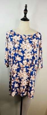 PQ Collection Floral Blouse Size X Large 14 16 Batwing Gathered Detail RRP$89