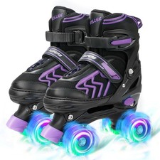 Roller Skates for Girls Children Beginners Toddlers, Adjustable 4 Sizes Rolle...