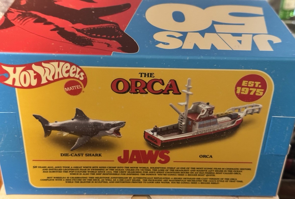 Mattel Hot Wheels Exclusive JAWS 50th Anniversary Set-READY TO