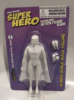 Create Your Own SUPER HERO - 6 inch Customizable Action Figure Blank - Male
