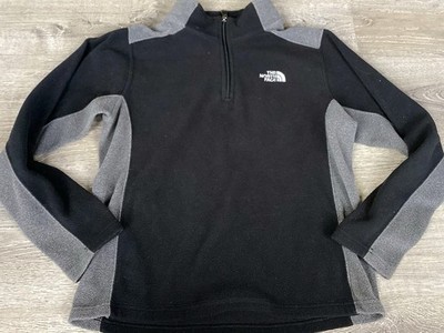 The North Face Boys Large Size 14-16 Glacier Fleece 1/4 Zip Pullover Black Grey