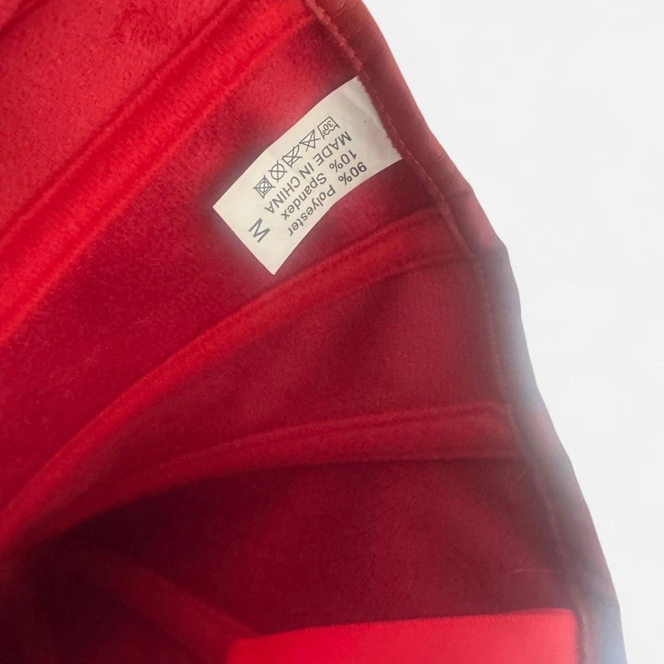 ❤️🔥 Красный корсет из искусственной кожи с серебряной молнией и кружевным галстуком сзади - Изображение 3 из 3