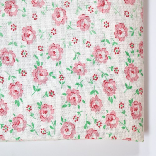 Vintage Feedsack Fabric Pink Floral 1940s Old 18x22 Tiny Roses Green Leaves