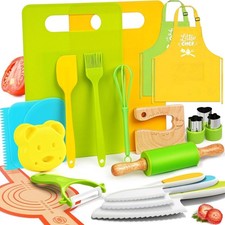 Montessori Kitchen Tools for Toddlers-21PCS Kids 21PCS, Stainless Steel