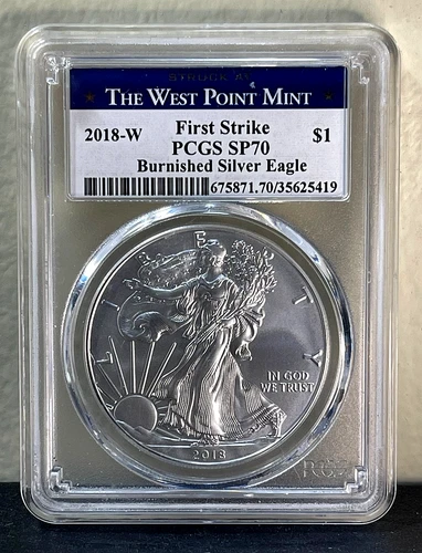 2018-W BURNISHED American Silver Eagle PCGS SP70 First Strike SPECIAL LABEL