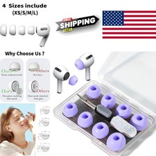 Purple Replacement Ear Tips for AirPods Pro with Storage Box and Cleaning Pen