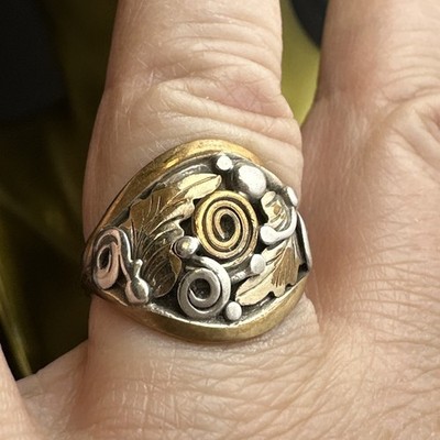 ML Ring gold- und silberfarben Sterlingsilber Größe 7