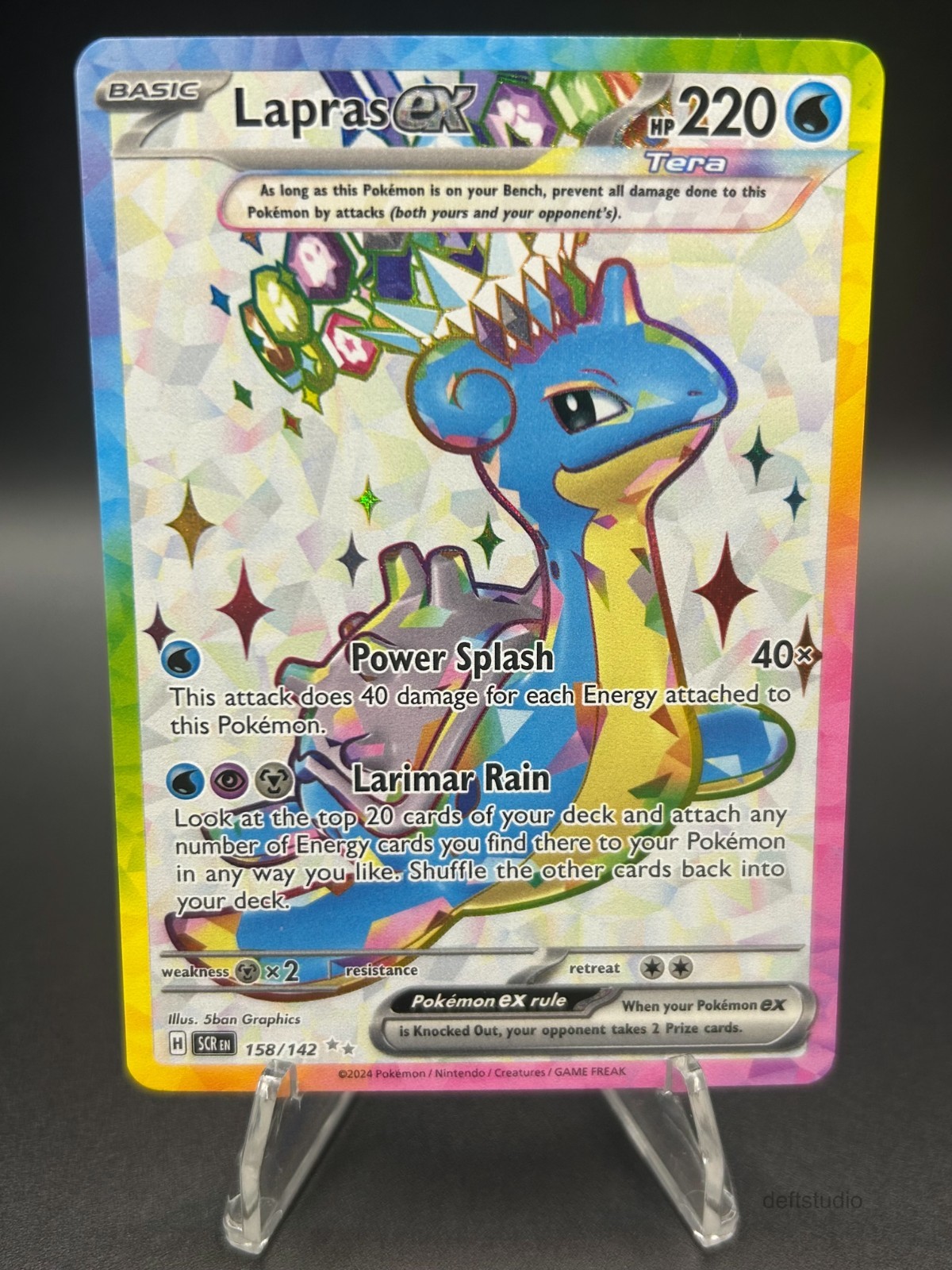 • Lapras ex • 158/142 Ultra Rare SV07 Stellar Crown Holo Pokemon TCG NM