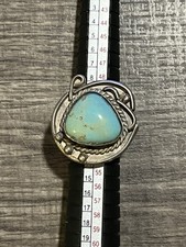 Vintage American SouthWest Sterling Silver Blue Turquoise Ring Size 5 3/4.