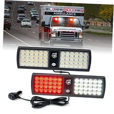 Whitered 2-in-1 Visor Strobe Lights Interior Windshield Emergency White Red