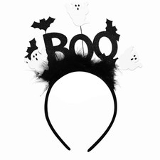 Halloween Headband, BOO Ghost Bat Costume Headpiece