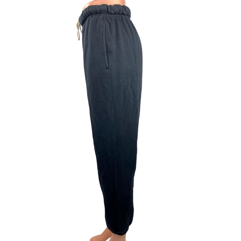 Pantalones deportivos antiguos azul marino negro polar con cordón bolsillos ropa deportiva S Foto 2 de 4