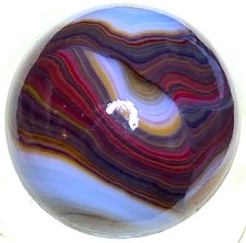 DAS/JABO OXBLOOD PURPLE RIBBONED SWIRLED SHOOTER .73" M797